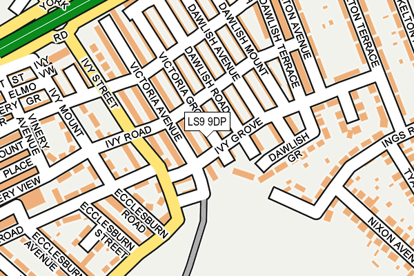 LS9 9DP map - OS OpenMap – Local (Ordnance Survey)