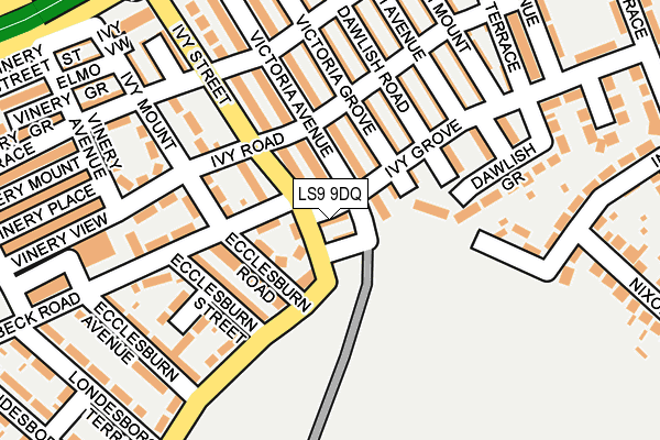 LS9 9DQ map - OS OpenMap – Local (Ordnance Survey)