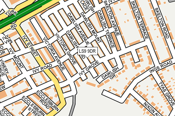 LS9 9DR map - OS OpenMap – Local (Ordnance Survey)