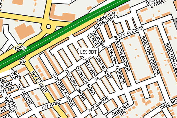 LS9 9DT map - OS OpenMap – Local (Ordnance Survey)