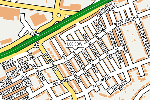 LS9 9DW map - OS OpenMap – Local (Ordnance Survey)
