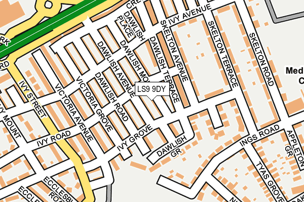 LS9 9DY map - OS OpenMap – Local (Ordnance Survey)