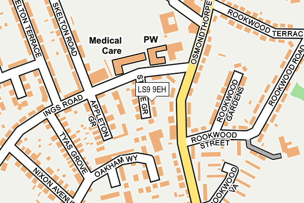 LS9 9EH map - OS OpenMap – Local (Ordnance Survey)