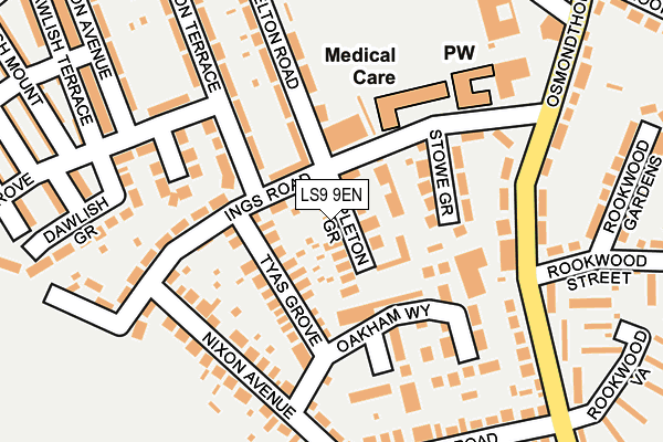 LS9 9EN map - OS OpenMap – Local (Ordnance Survey)
