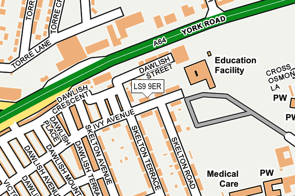 LS9 9ER map - OS OpenMap – Local (Ordnance Survey)