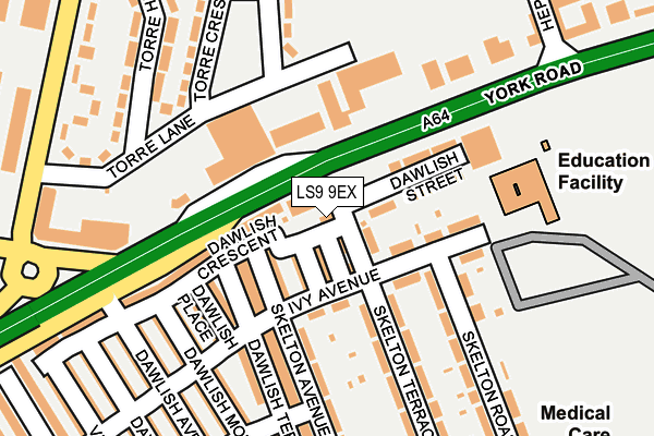 LS9 9EX map - OS OpenMap – Local (Ordnance Survey)