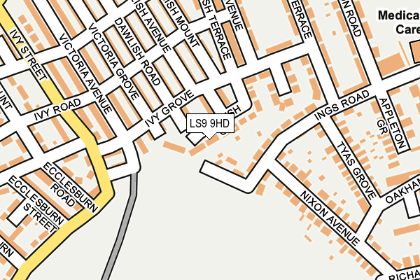 LS9 9HD map - OS OpenMap – Local (Ordnance Survey)