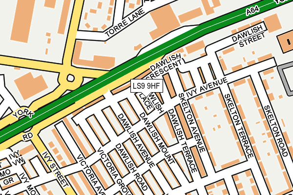 LS9 9HF map - OS OpenMap – Local (Ordnance Survey)