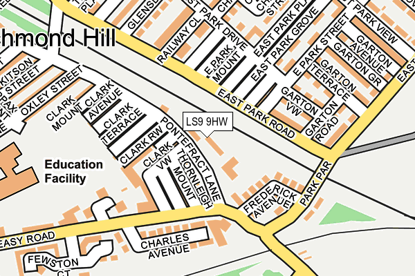 LS9 9HW map - OS OpenMap – Local (Ordnance Survey)