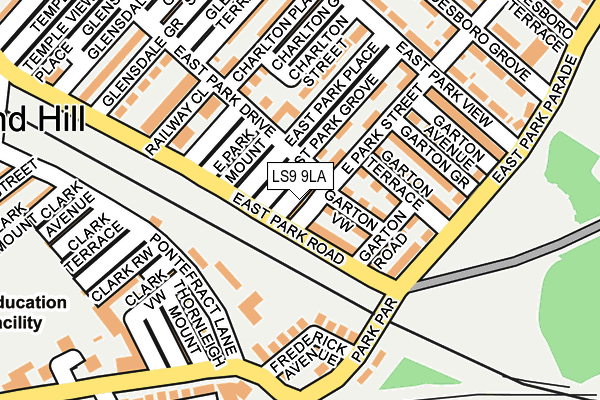 LS9 9LA map - OS OpenMap – Local (Ordnance Survey)