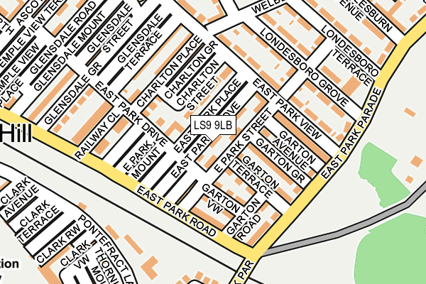 LS9 9LB map - OS OpenMap – Local (Ordnance Survey)