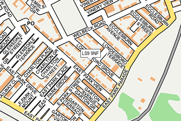 LS9 9NF map - OS OpenMap – Local (Ordnance Survey)