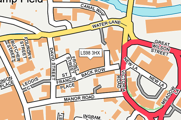 LS98 3HX map - OS OpenMap – Local (Ordnance Survey)