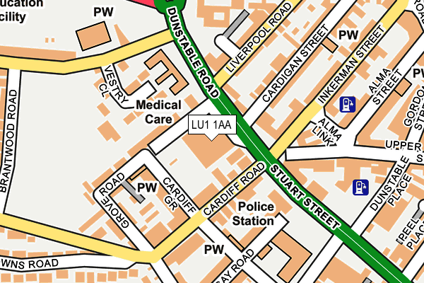 LU1 1AA map - OS OpenMap – Local (Ordnance Survey)