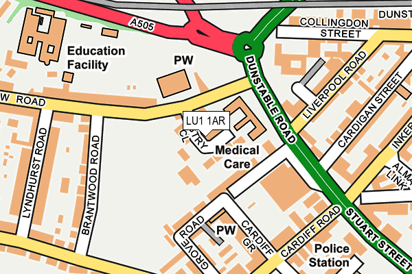 LU1 1AR map - OS OpenMap – Local (Ordnance Survey)