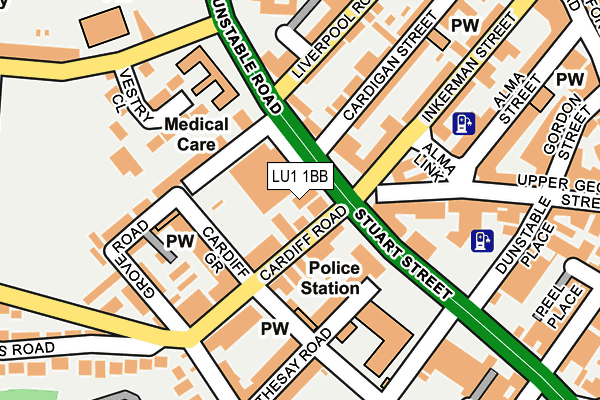 LU1 1BB map - OS OpenMap – Local (Ordnance Survey)