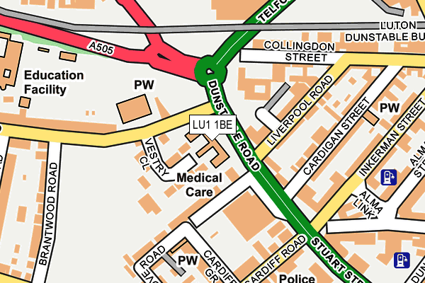 LU1 1BE map - OS OpenMap – Local (Ordnance Survey)