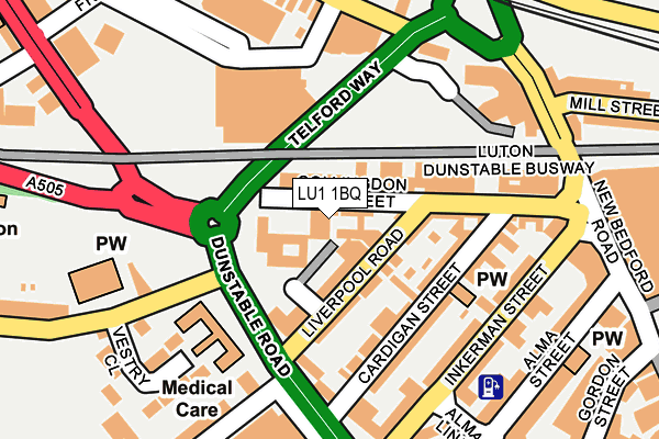 LU1 1BQ map - OS OpenMap – Local (Ordnance Survey)