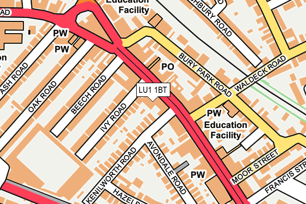 LU1 1BT map - OS OpenMap – Local (Ordnance Survey)