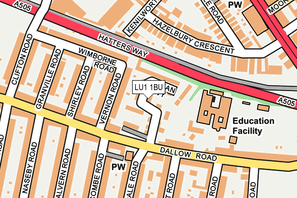 LU1 1BU map - OS OpenMap – Local (Ordnance Survey)