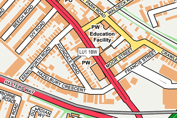 LU1 1BW map - OS OpenMap – Local (Ordnance Survey)