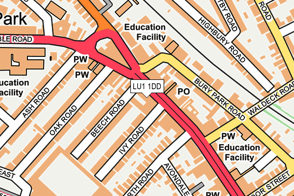 LU1 1DD map - OS OpenMap – Local (Ordnance Survey)