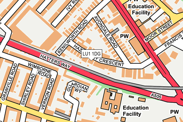 LU1 1DG map - OS OpenMap – Local (Ordnance Survey)