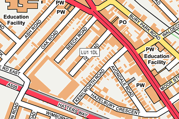 LU1 1DL map - OS OpenMap – Local (Ordnance Survey)