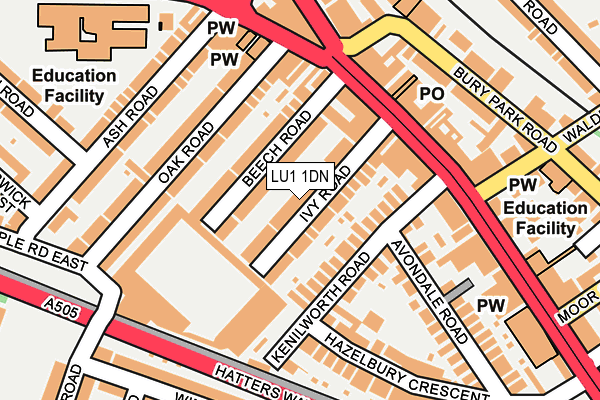 LU1 1DN map - OS OpenMap – Local (Ordnance Survey)