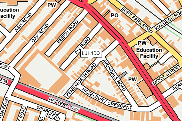 LU1 1DQ map - OS OpenMap – Local (Ordnance Survey)