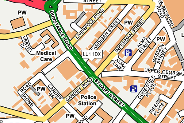 LU1 1DX map - OS OpenMap – Local (Ordnance Survey)