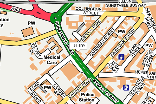 LU1 1DY map - OS OpenMap – Local (Ordnance Survey)