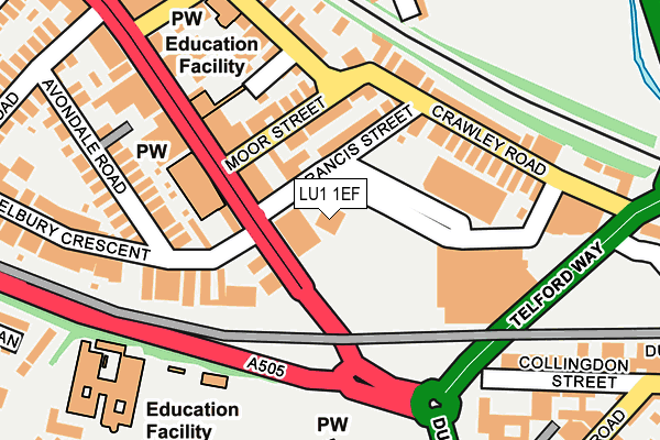 LU1 1EF map - OS OpenMap – Local (Ordnance Survey)