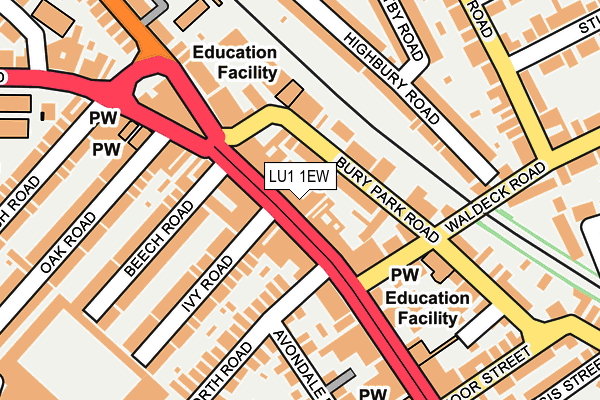 LU1 1EW map - OS OpenMap – Local (Ordnance Survey)