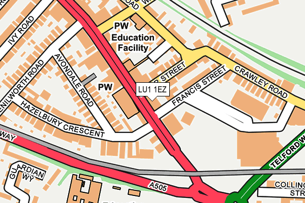 LU1 1EZ map - OS OpenMap – Local (Ordnance Survey)