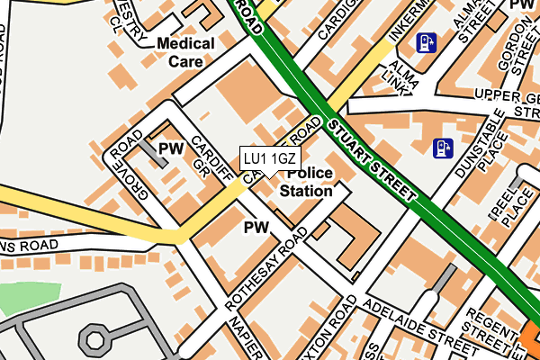 LU1 1GZ map - OS OpenMap – Local (Ordnance Survey)