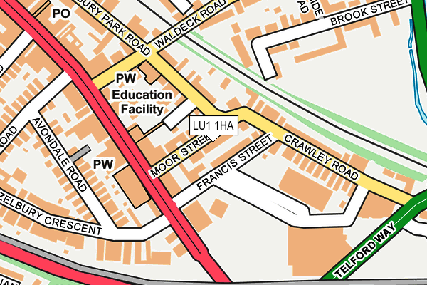 LU1 1HA map - OS OpenMap – Local (Ordnance Survey)