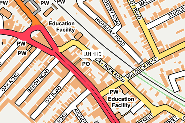 LU1 1HD map - OS OpenMap – Local (Ordnance Survey)