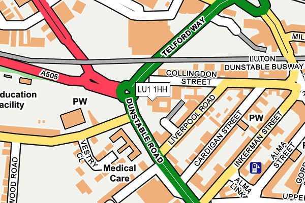 LU1 1HH map - OS OpenMap – Local (Ordnance Survey)