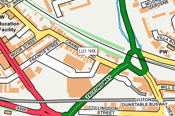 LU1 1HX map - OS OpenMap – Local (Ordnance Survey)