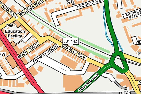 LU1 1HZ map - OS OpenMap – Local (Ordnance Survey)