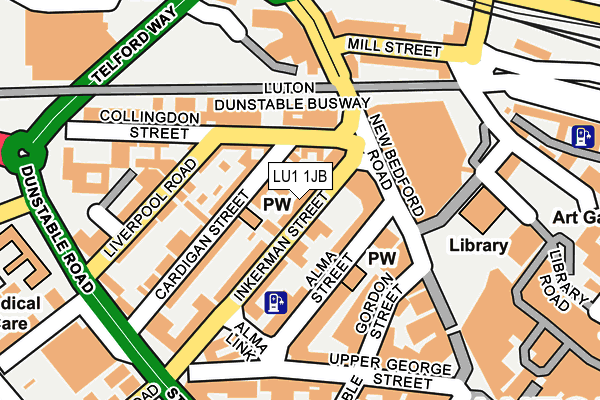 LU1 1JB map - OS OpenMap – Local (Ordnance Survey)