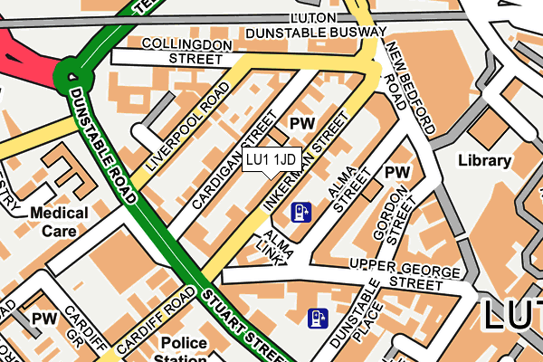LU1 1JD map - OS OpenMap – Local (Ordnance Survey)