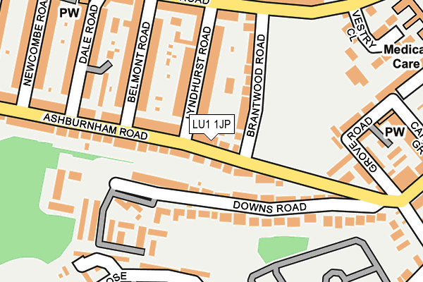 LU1 1JP map - OS OpenMap – Local (Ordnance Survey)