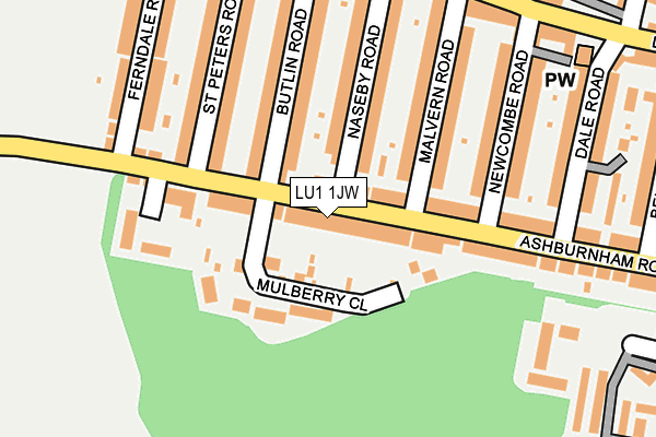 LU1 1JW map - OS OpenMap – Local (Ordnance Survey)