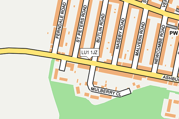 LU1 1JZ map - OS OpenMap – Local (Ordnance Survey)