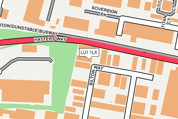 LU1 1LX map - OS OpenMap – Local (Ordnance Survey)