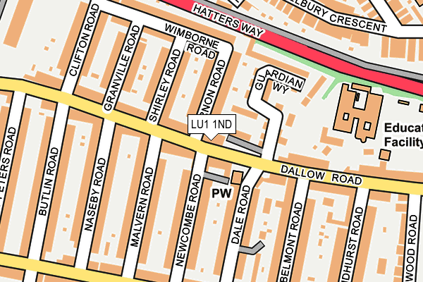 LU1 1ND map - OS OpenMap – Local (Ordnance Survey)