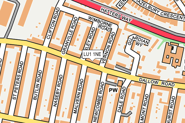 LU1 1NE map - OS OpenMap – Local (Ordnance Survey)
