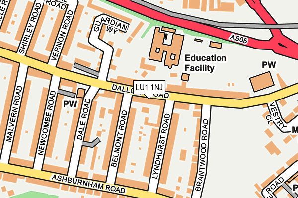 LU1 1NJ map - OS OpenMap – Local (Ordnance Survey)